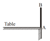 Question image for A uniform rod AB of length 1 m is placed at edge